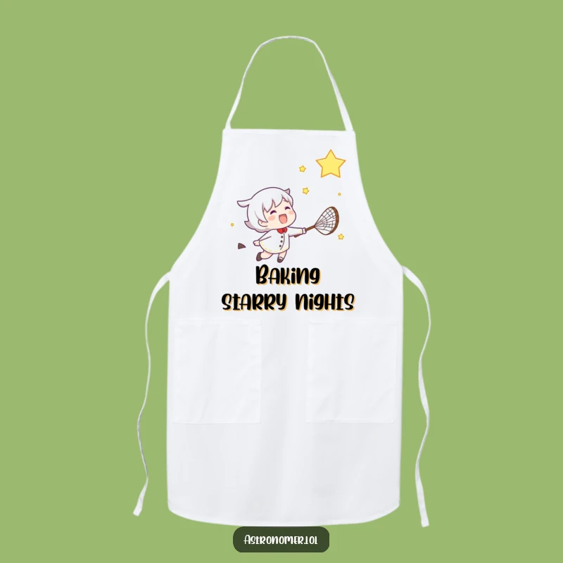 Funny Star Chaser Apron: Gleeful Chef's Cosmic Kitchen Accessory