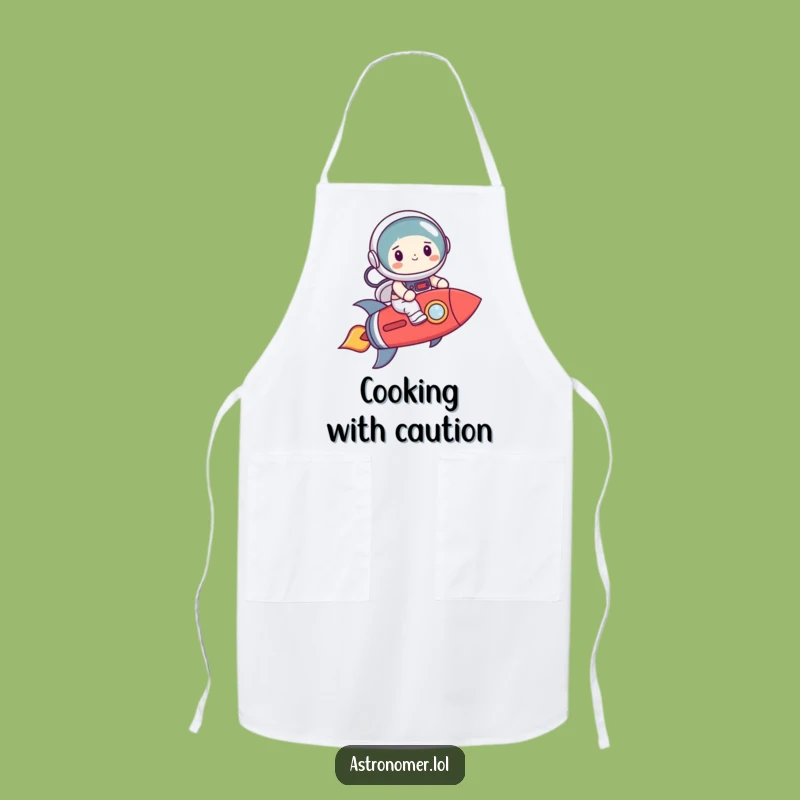 Funny Astronaut Rocket Apron: Nervous Space Chef Gift, Humorous Kitchenware