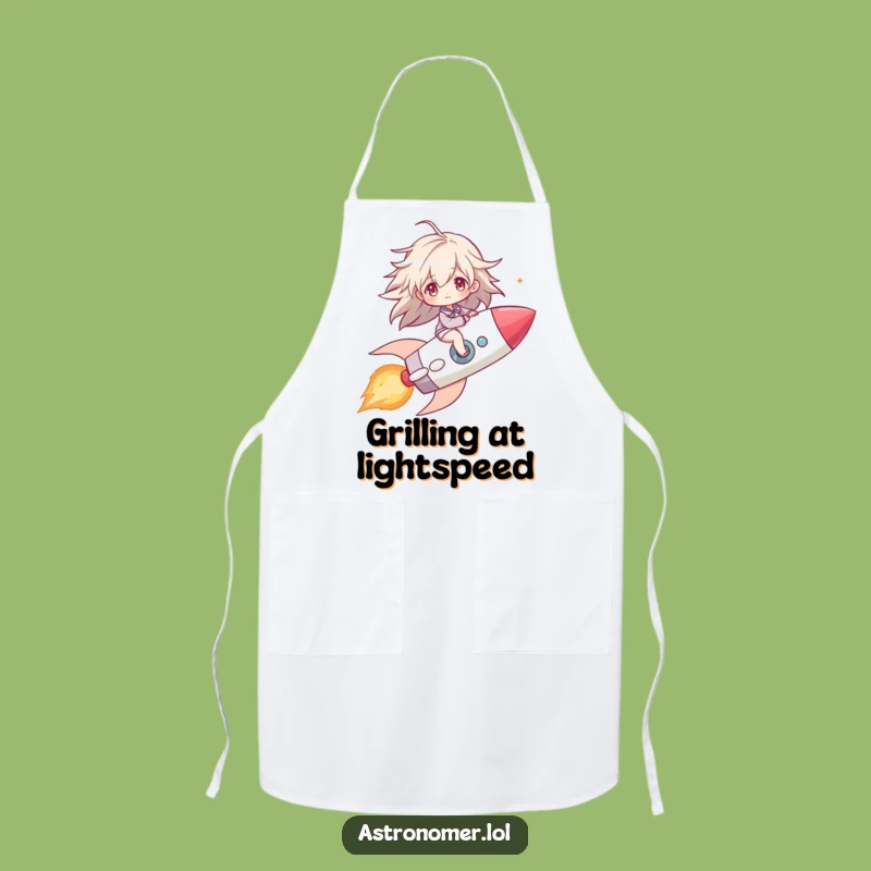 Funny Comet Rider Apron: Windblown Chef's Galactic Kitchenwear