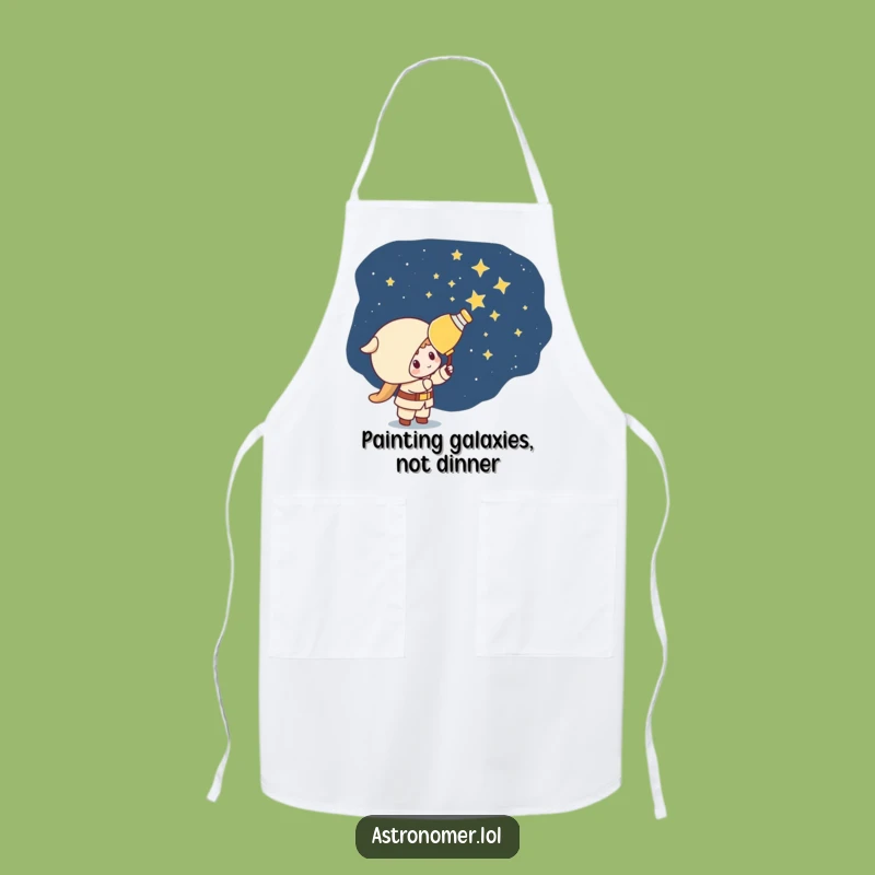Funny Kawaii Astronomer Apron: Mischievous Star Painter Kitchen Gift