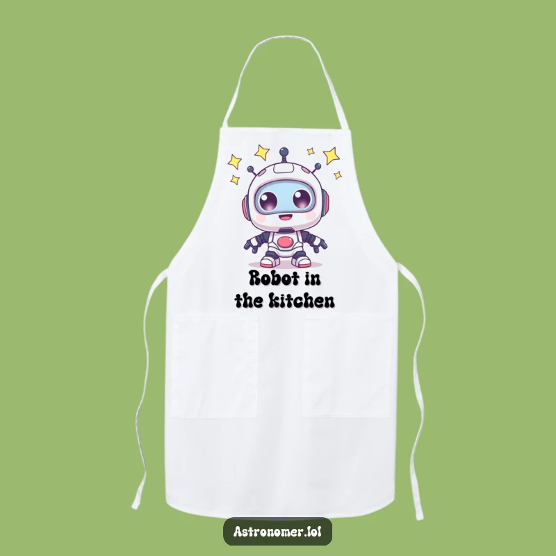 Funny Robot Apron: Whimsical Star Gazer Kitchen Gift for Cosmic Cooks