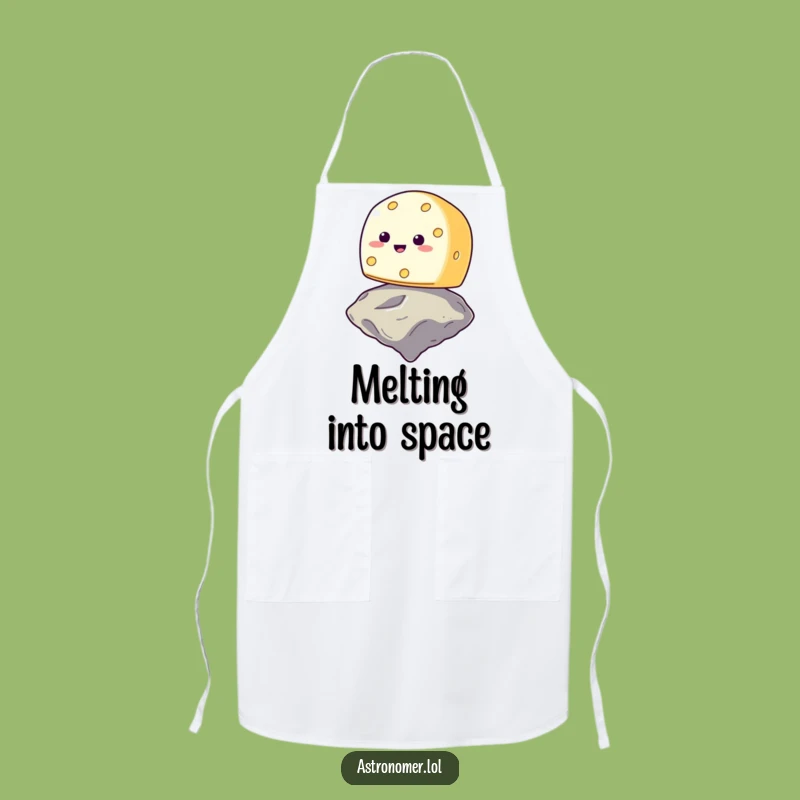 Funny Smiling Cheese Asteroid Apron - Hilarious Kitchen Space Gag Gift!