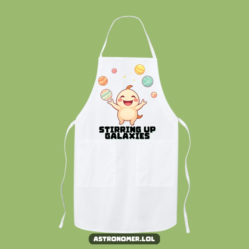 Funny Planet Juggling Creature Apron: Cook Up Smiles with Cosmic Kitchen Fun