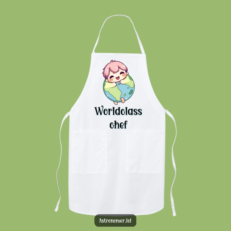 Funny Chef's Planet Hug Apron: Cute Character's Galactic Kitchen Funny Gift