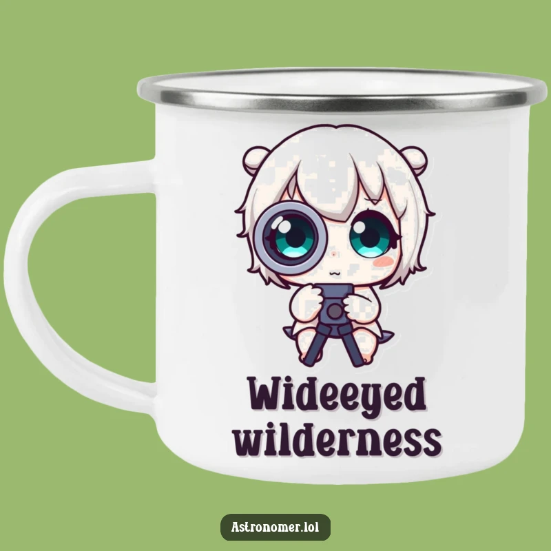 Funny Adventure Mug - Cute Character Telescope Enamel Camping Funny Gift