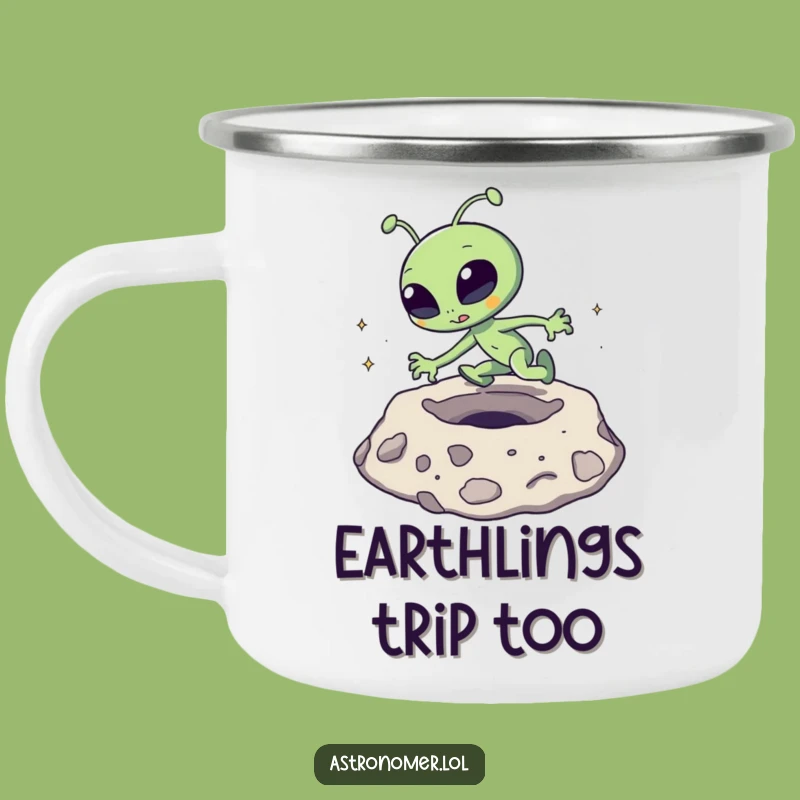 Funny Alien Camping Mug: Durable Moon Mishap Gift for Outdoor Fun