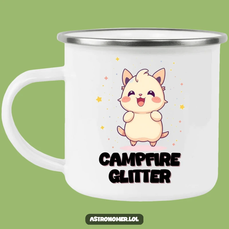 Funny Gleeful Creature Stardust Camping Mug: Celebration Fuel