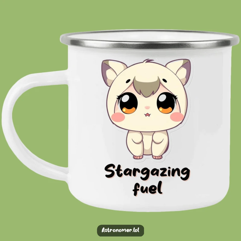 Funny Stargazer Camping Mug: Tiny Character, Big Eyes, Adventure Ready Gift