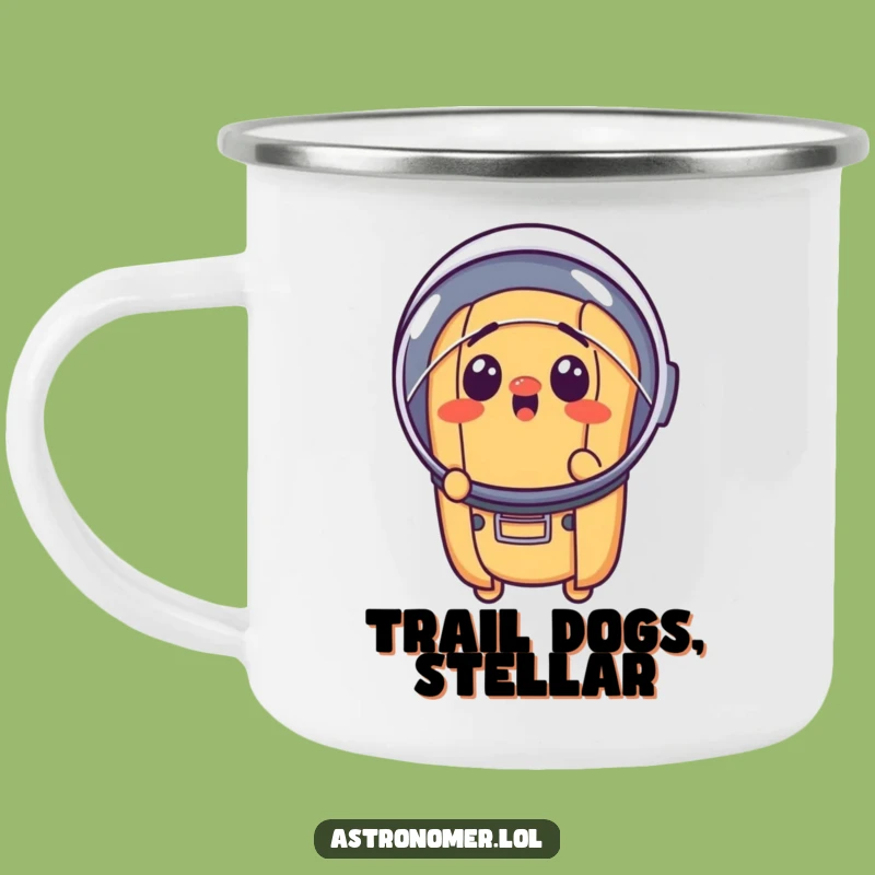 Funny Surprised Hot Dog Astronaut Camping Mug - Durable & Hilarious Outdoor Fun!