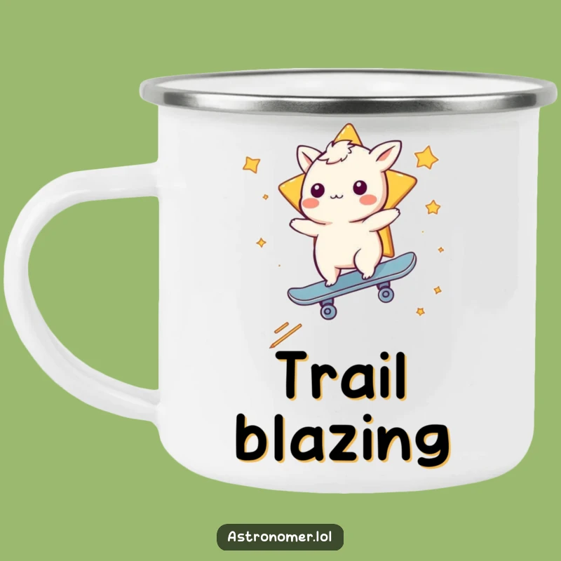Funny Whimsical Creature Skateboarding Mug: Adventure Fuel for Cosmic Riders