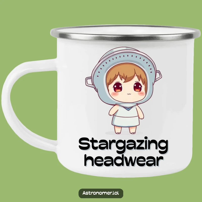 Funny Colander Helmet Camping Mug: Sip and Ponder Under the Stars