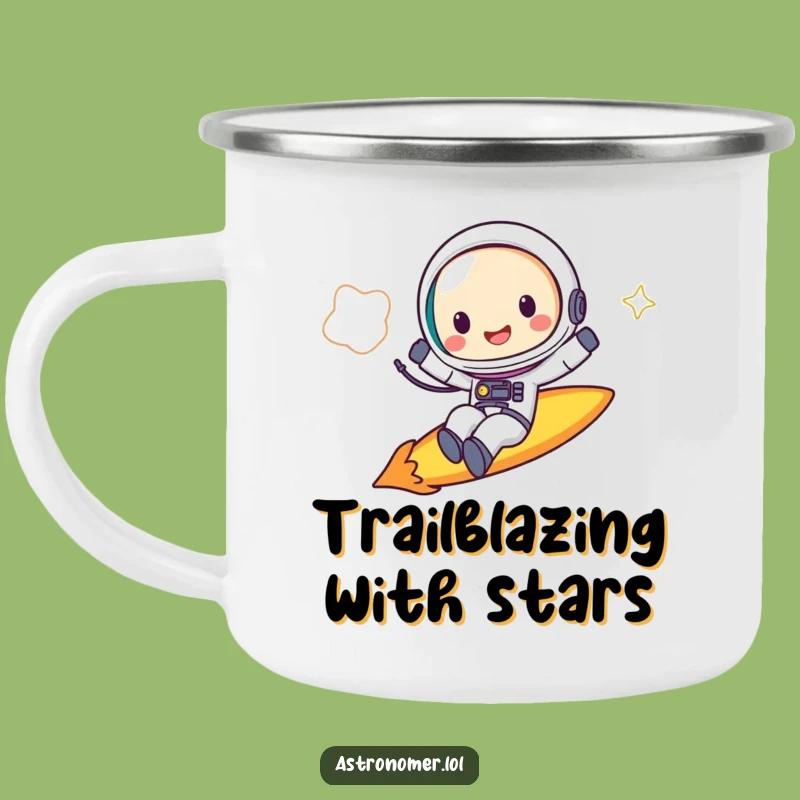 Funny Astronaut Camping Mug: Durable Comet Rider Gift for Outdoor Adventures