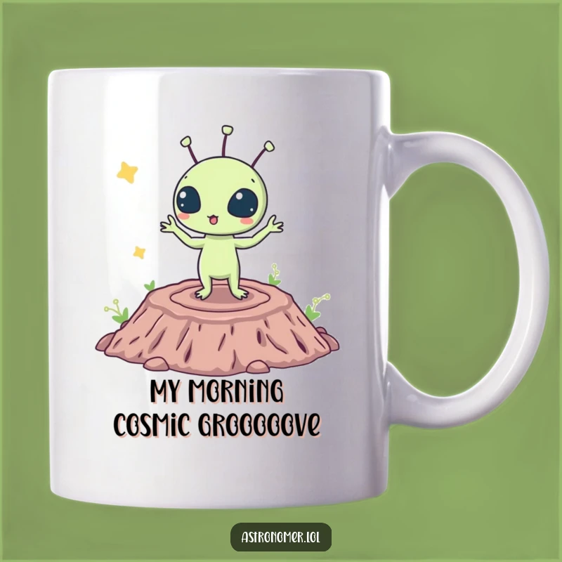 Funny Alien Dance Mug - Hilarious Creature's Crater Moves!