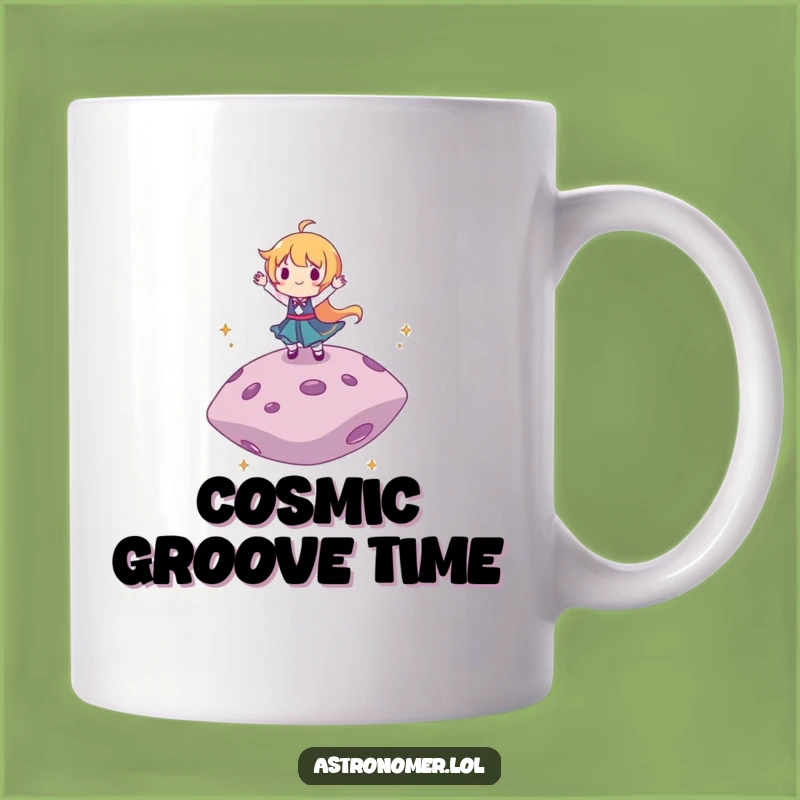 Funny Dancing Asteroid Mug: Galactic Grooves, Perfect Funny Celestial Gift