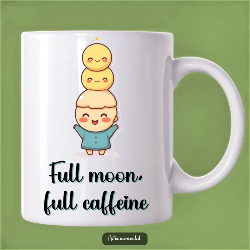 Funny Moon Balance Mug, Happy Character Stacking Moons Head, Perfect Funny Gift!
