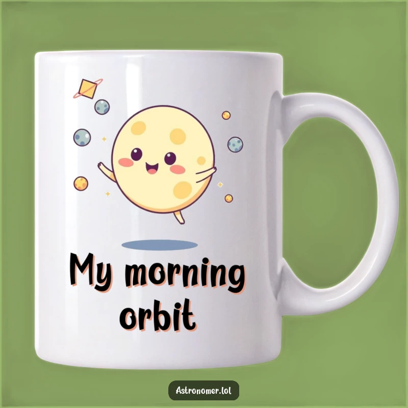 Funny Moon Juggling Asteroids Mug - Out-of-this-World Gift!