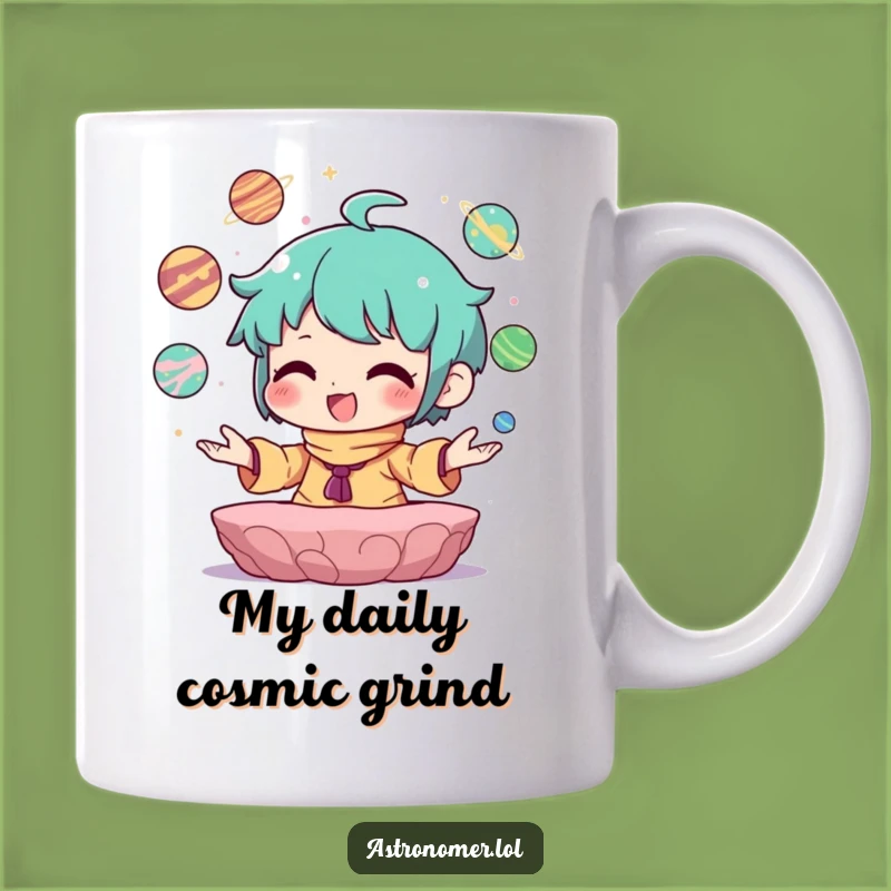 Funny Planet Juggler Mug: Joyful Character, Cosmic Fun, Perfect Gift
