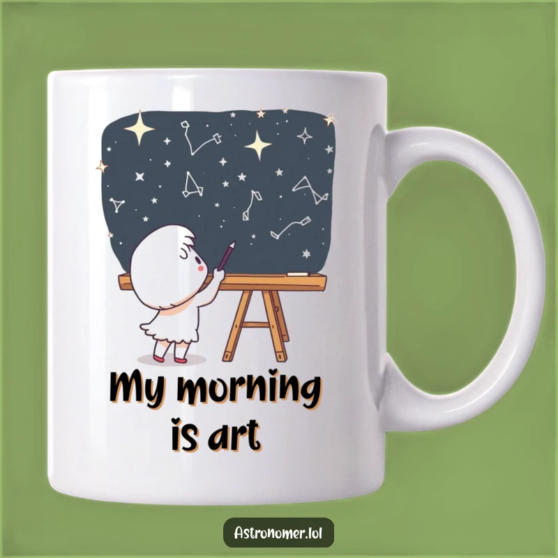 Funny Space Artist Mug - Cute Character Chalkboard Galaxy Funny Gift