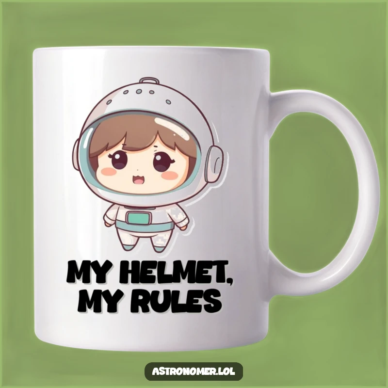 Funny Space Chef Mug: Cute Character's Colander Helmet Funny Gift