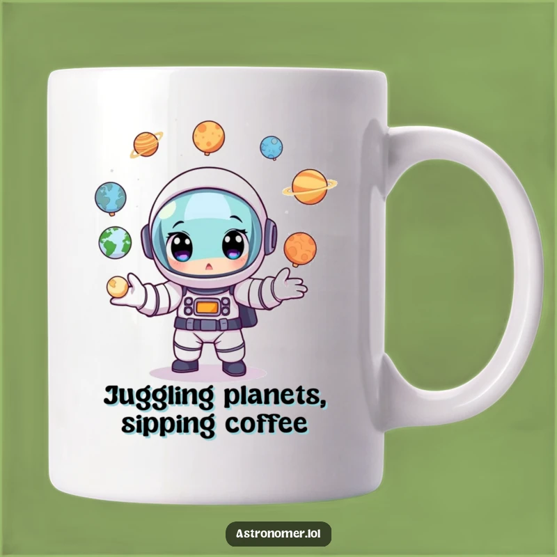 Funny Astronaut Planet Juggler Mug: Hilarious Cosmic Hobby Gift