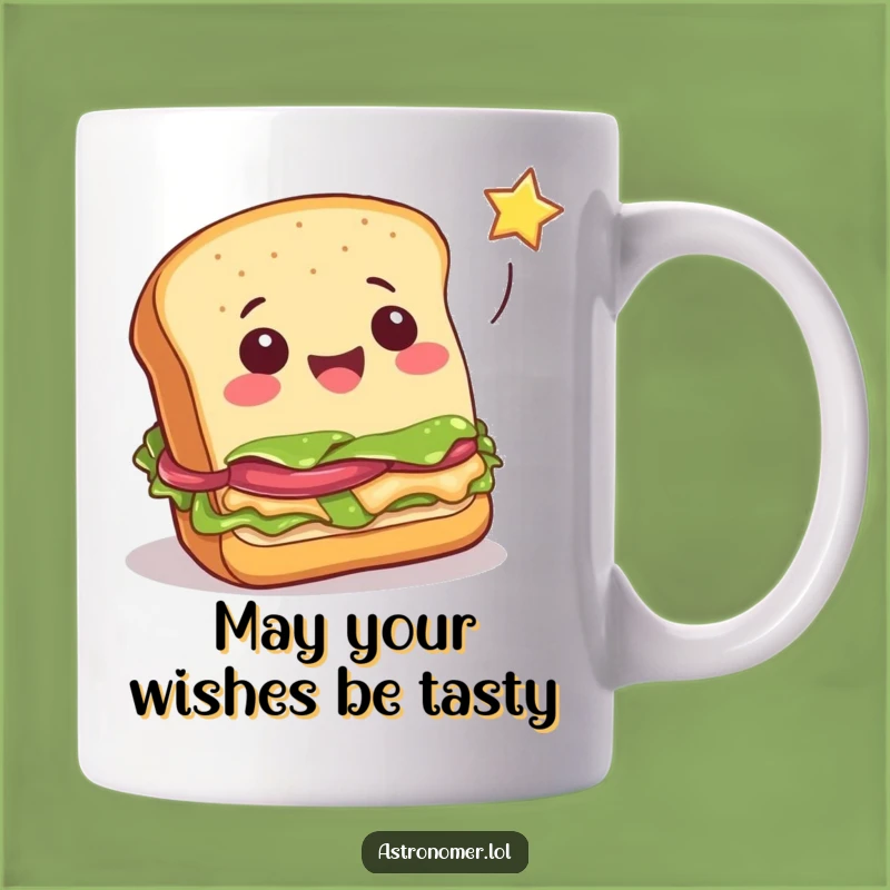 Funny Cheerful Sandwich Star Catcher Mug - Whimsical Foodie Gag Gift!