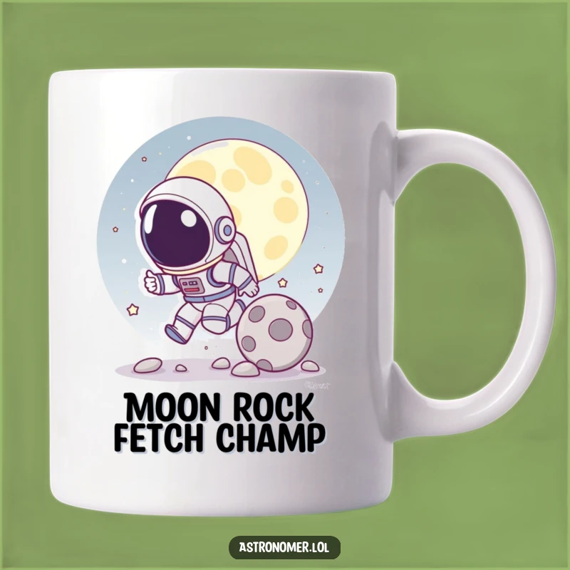 Funny Astronaut Moon Rock Mug: Playful Space Chase Coffee Cup, Perfect Funny Gift