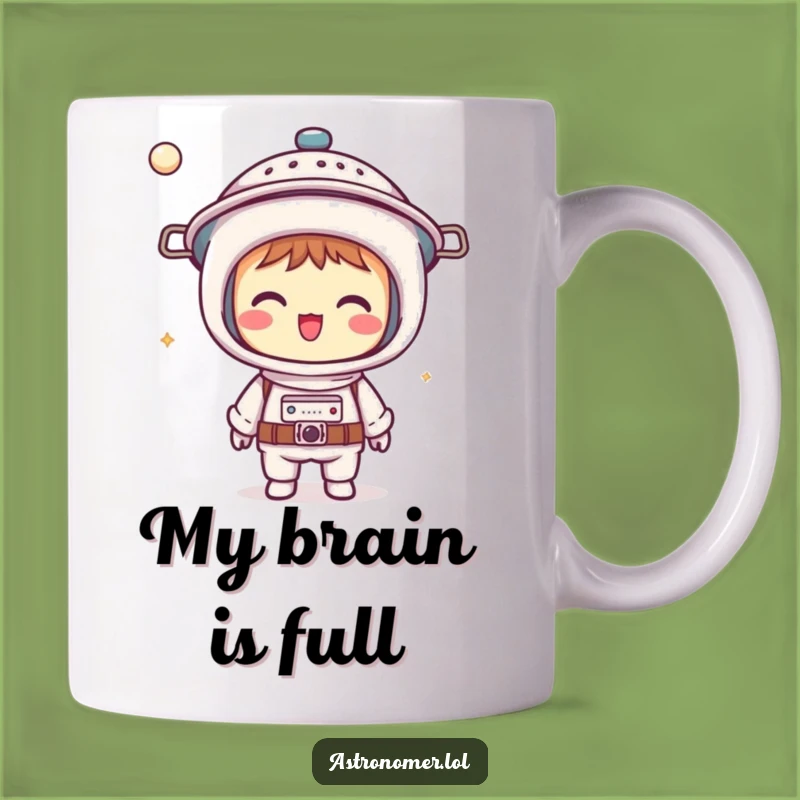 Funny Kawaii Astronomer Mug: Colander Helmet Laughs - Humorous Gift