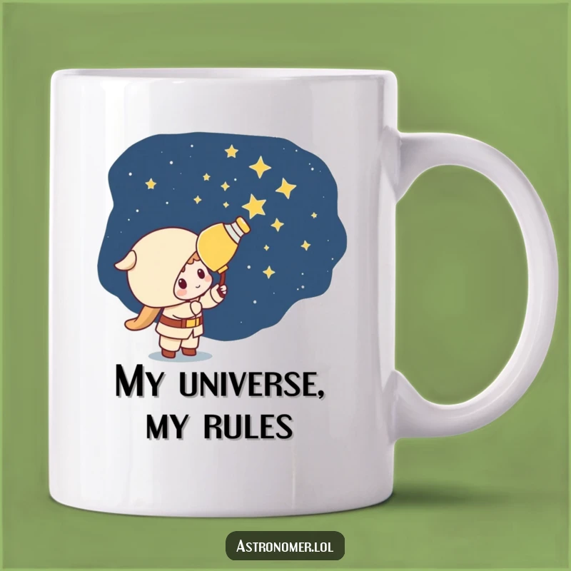 Funny Kawaii Astronomer Mug: Mischievous Star Painter Astronaut Gift
