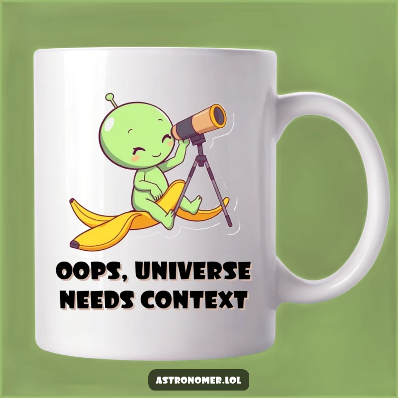 Funny Alien Telescope Slip Mug - Hilarious Space Gag Gift for Sci-Fi Fans!