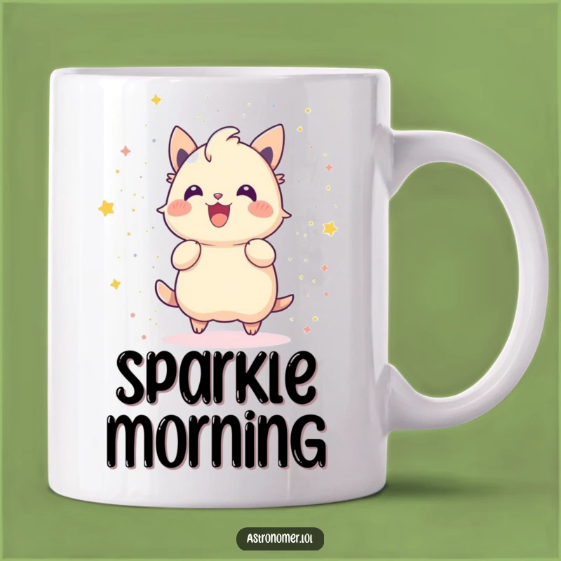 Funny Gleeful Creature Stardust Mug: Joyful Cosmic Celebration Gift