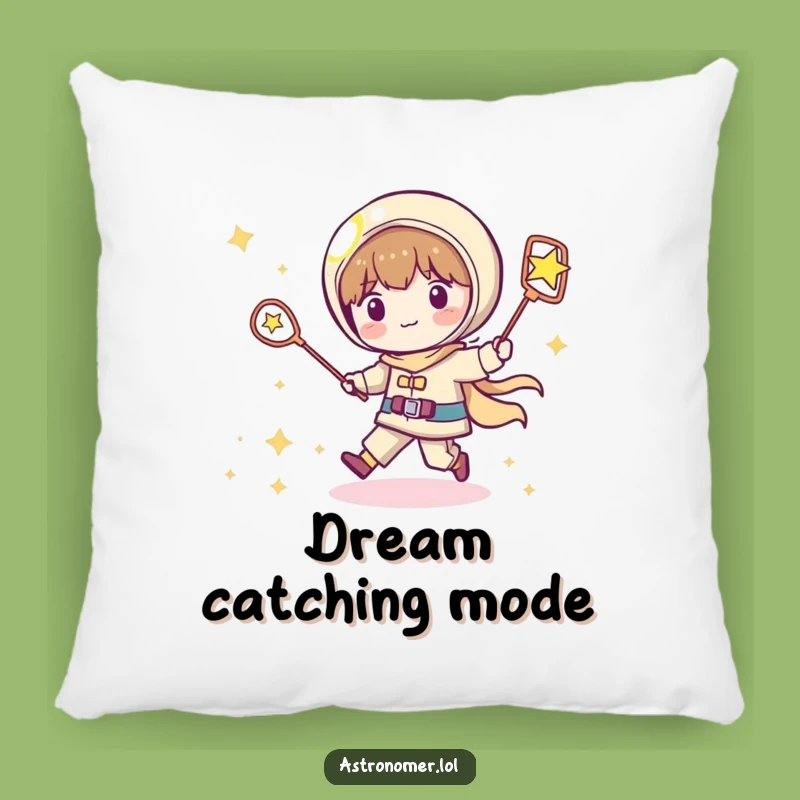 Funny Kawaii Astronomer Pillow: Shooting Star Chase Accent - Cozy Humorous Gift