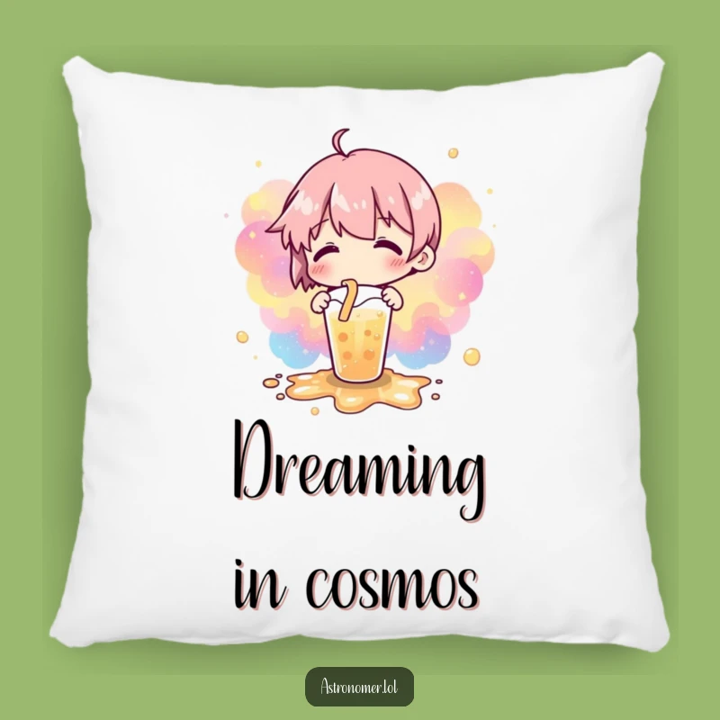 Funny Cosmic Spill Pillow: Nebulae Drink Cushion for Galactic Comfort