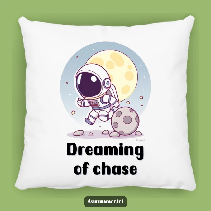 Funny Astronaut Moon Rock Pillow: Cozy Space Chase Cushion, Perfect Funny Gift