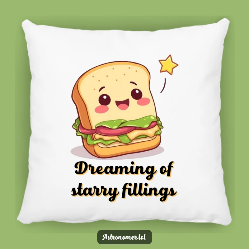 Funny Cheerful Sandwich Star Catcher Pillow - Comfy & Whimsical Food Decor!