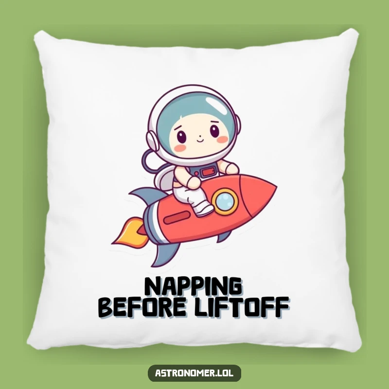 Funny Astronaut Rocket Pillow: Cozy Nervous Space Rider Pillow, Humorous Gift