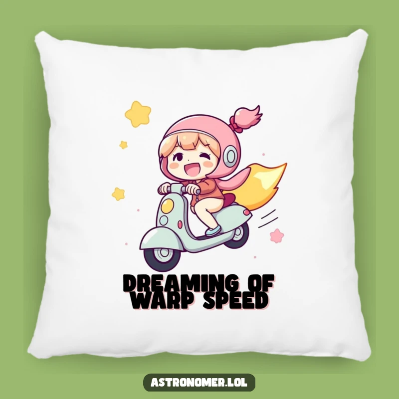 Funny Comet Rider Pillow, Cozy Scooting Character, Perfect Comfy Funny Gift!