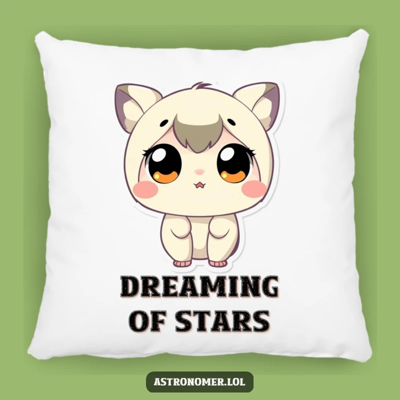 Funny Stargazer Pillow: Tiny Character, Big Eyes, Cozy Comfort Gift