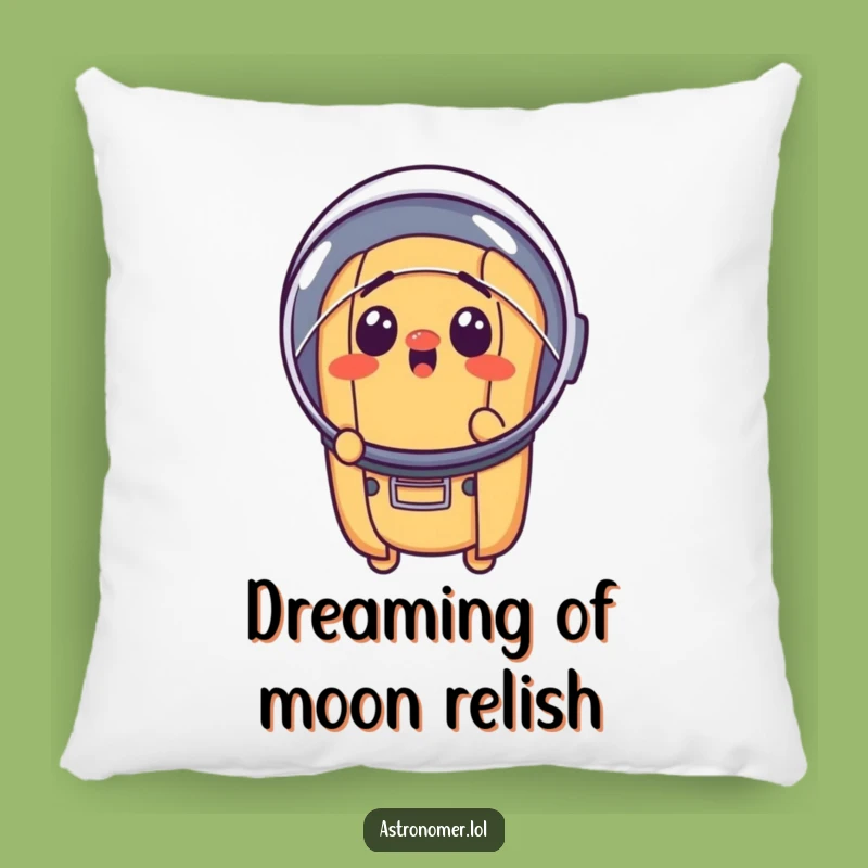 Funny Surprised Hot Dog Astronaut Pillow - Comfy & Hilarious Space Decor!