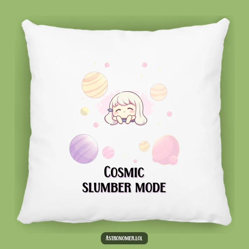 Funny Zen Pillow: Cosmic Dreams, Serene Character, Humorous Comfort