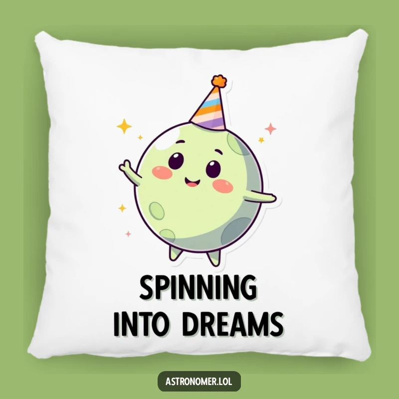 Funny Planet Party Pillow: Cozy Happy Celestial Pillow, Humorous Gift