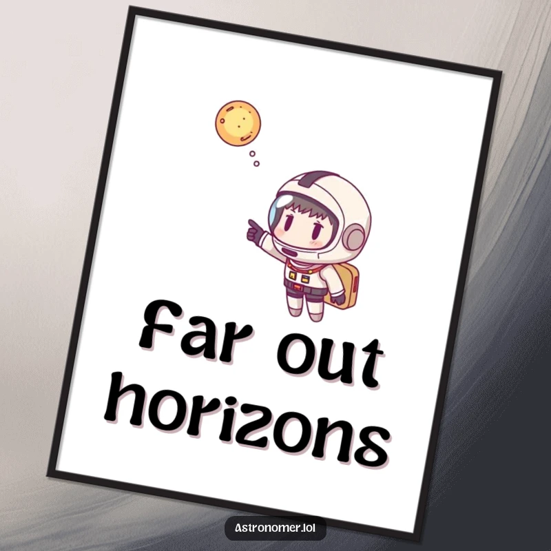 Funny galactic adventure digital art print featuring an astronaut pointing, a humorous and instant downloadable gift for space enthusiasts.