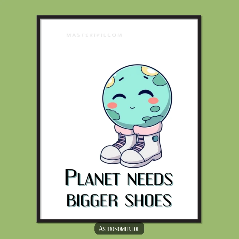 Funny Winking Planet Moon Boots Digital Art - Instant Hilarious Space Decor!