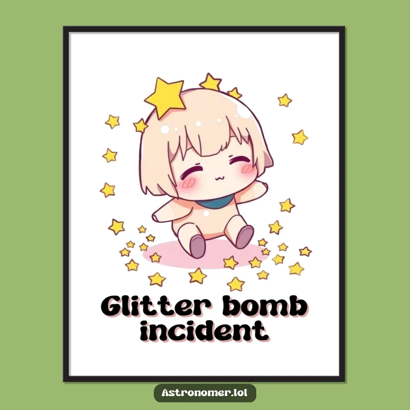 Funny Star Dropper Digital Art: Hilarious Cosmic Mishap Print for Walls