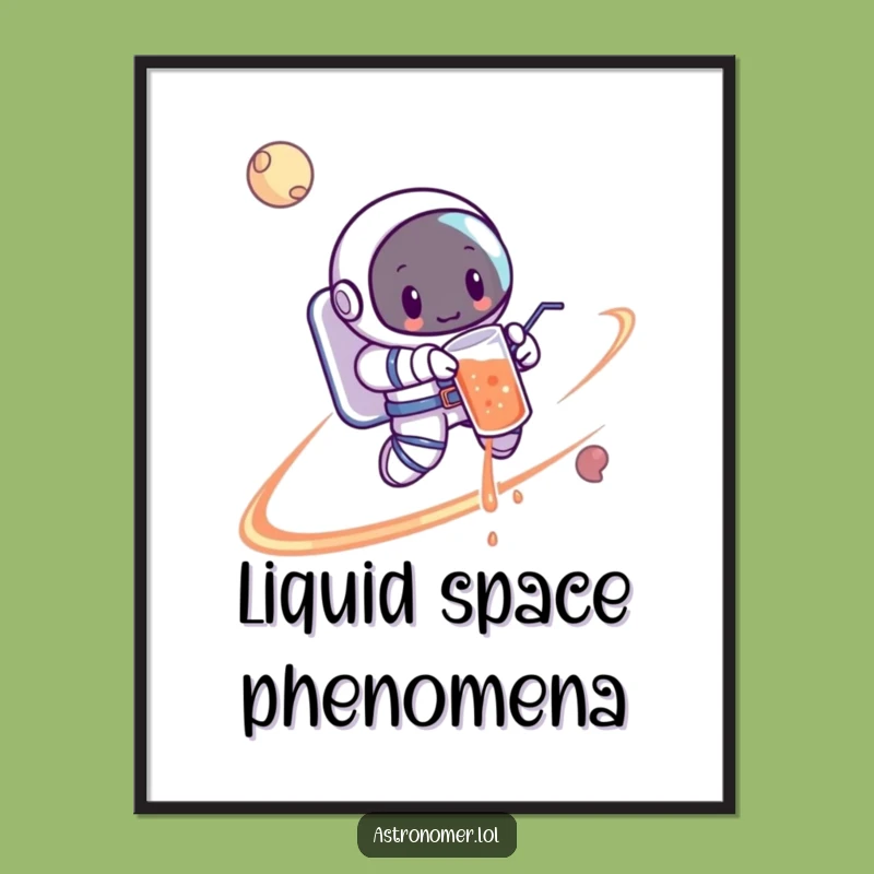 Funny Astronaut Spill Digital Art: Hilarious Printable Orbiting Decor