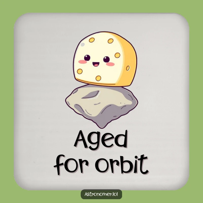 Funny Smiling Cheese Asteroid Coaster - Protect Surfaces with Cosmic Fun!