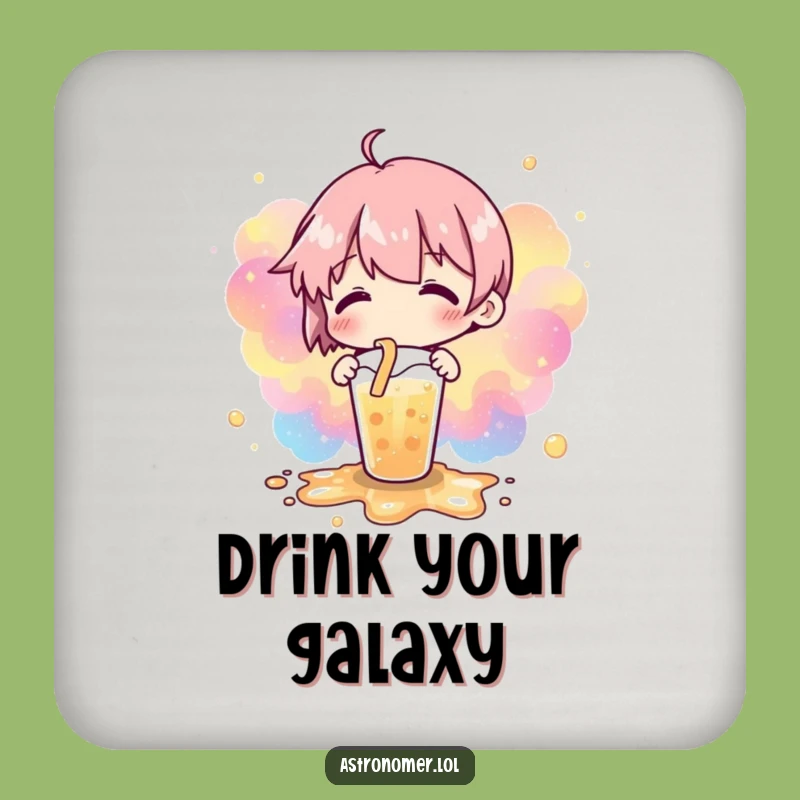 Funny Cosmic Spill Coaster: Nebulae Drink Art for Table Protection