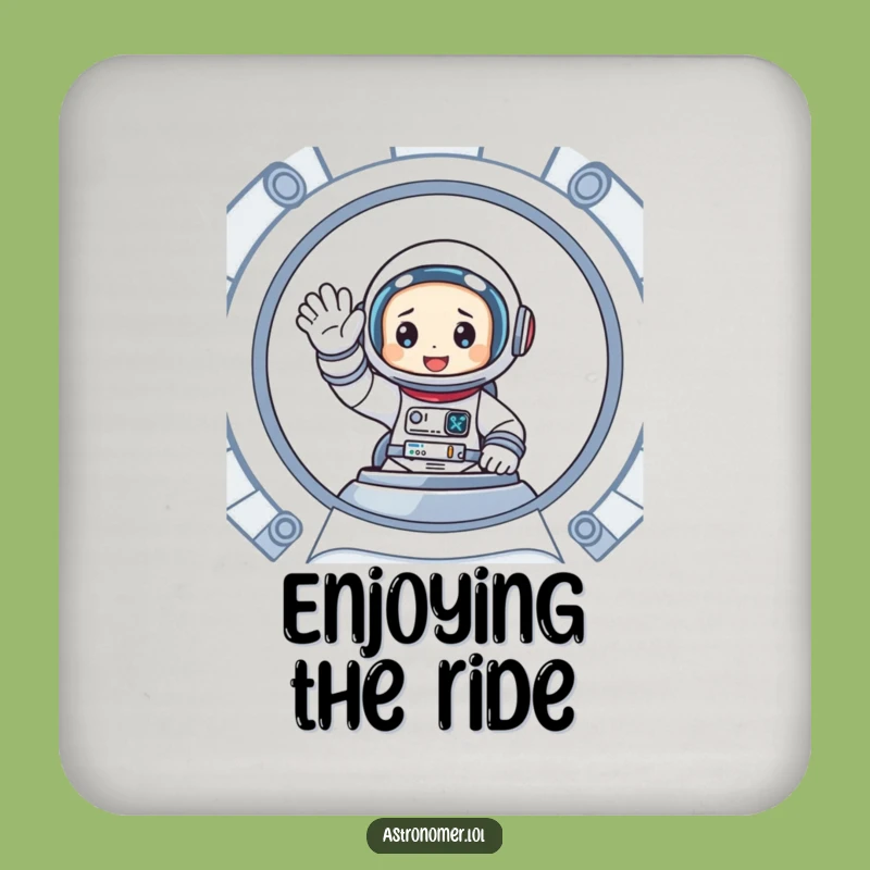 Funny Astronaut Spaceship Coaster: Enthusiastic Wave Drink Protector, Perfect Funny Gift