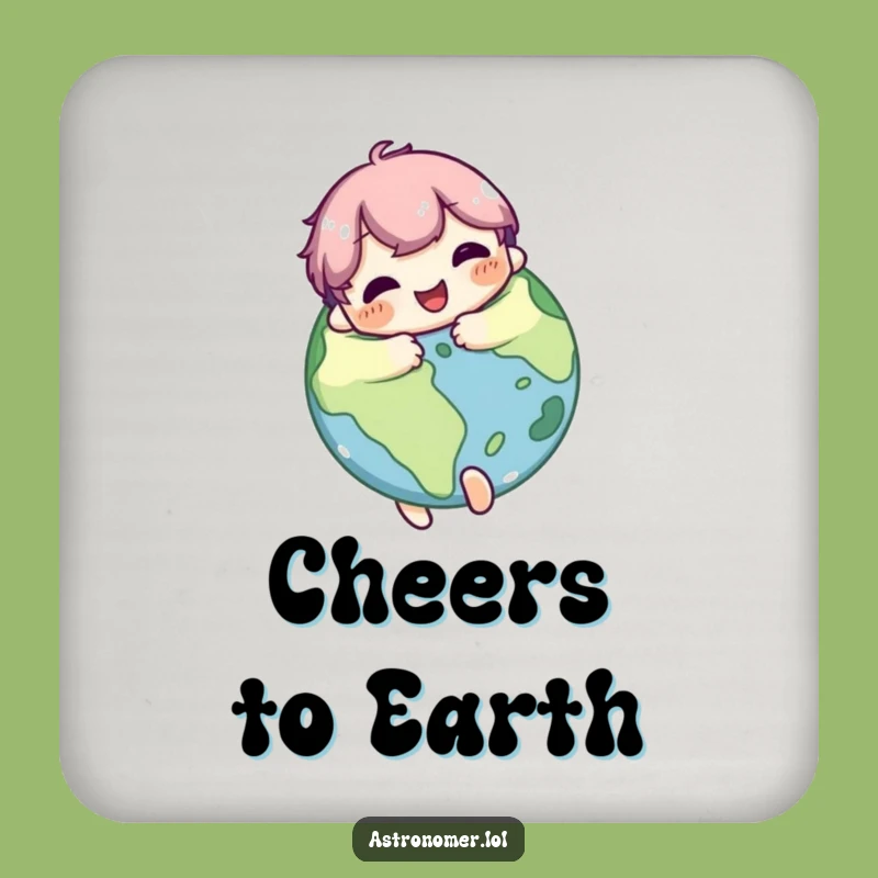 Funny Celestial Hug Coaster: Cute Character's Planet Love Funny Gift