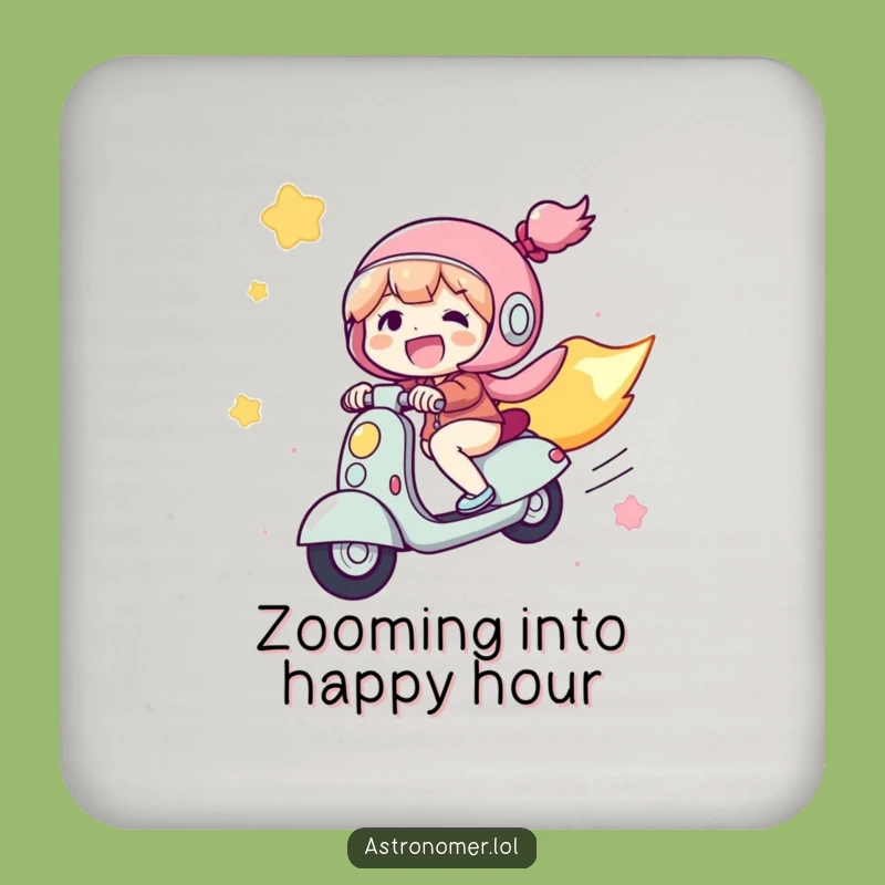 Funny Comet Rider Coaster, Scooting Character, Protects Surfaces with Humor, Funny Gift!