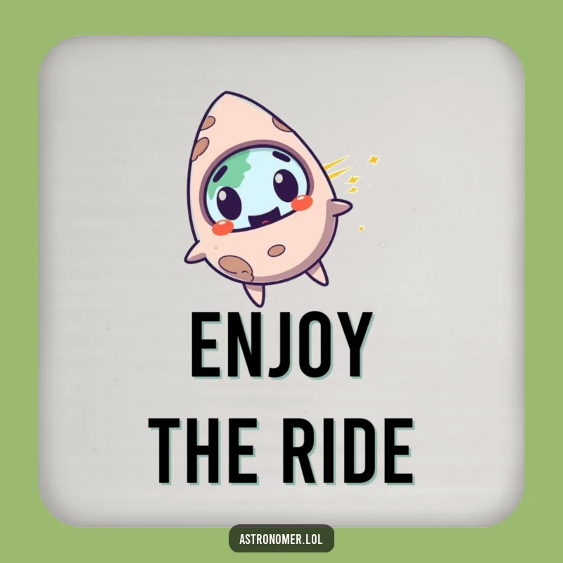 Funny Meteorite Coaster: Surprised Space Drink Coaster, Humorous Gift